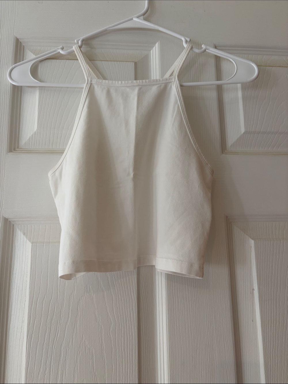 H&M Creamy White High-Neck Cropped Camisole